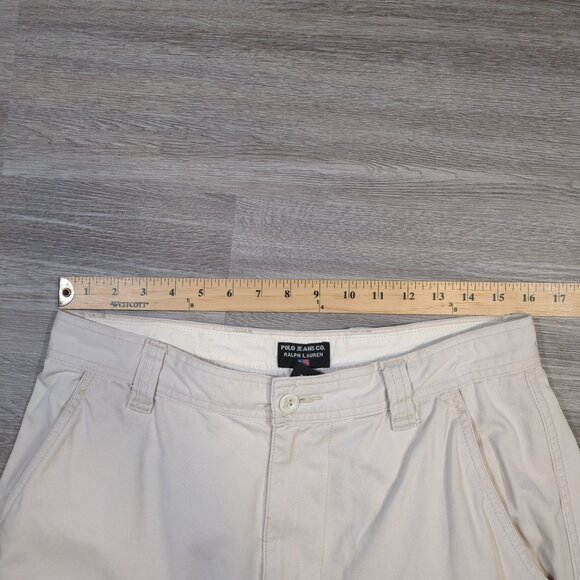 Polo Jeans Co Ralph Lauren Men's 32x32 White Cargo Pants 67th Reg Military Y2K - Picture 12 of 15